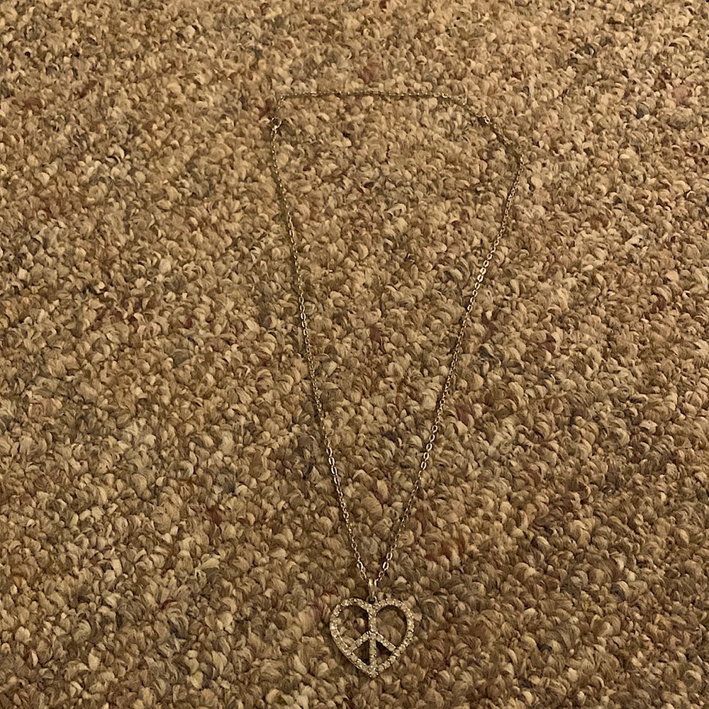 Silver Peace Heart Necklace